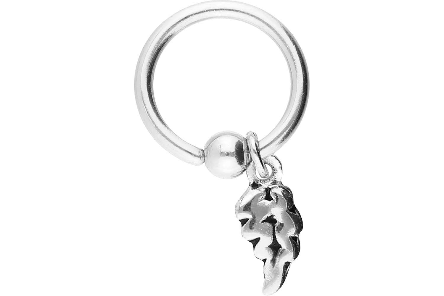 Chirurgenstahl Klemmkugelring Piercing BLATT ++SALE++